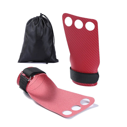 ApexMove Carbon Fiber Gymnastics Grips | Non-Slip 3-Hole Palm Protectors for Pull-Ups