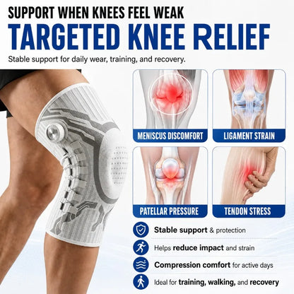 ApexMove™ Pro Smart-Knob Knee Stabilizer – Micro-Adjustable Compression Sleeve with Patella Gel Pad & Lateral Springs