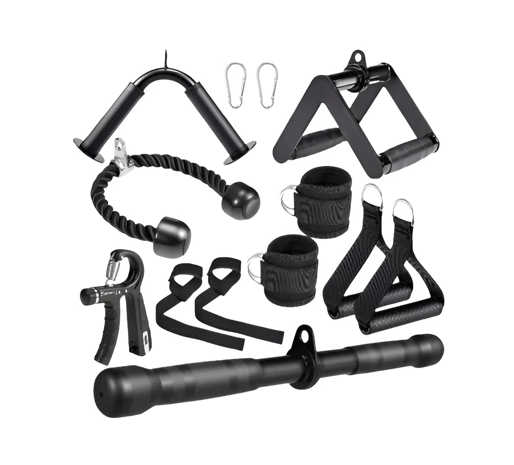 Apex Pro 10-Piece Cable Machine Attachment Set | Heavy-Duty Gym Handles & Accessories Kit