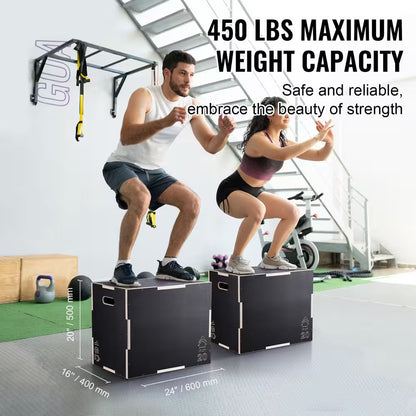 Heavy-Duty 3-in-1 Wooden Plyo Box for Jump Training & Fitness