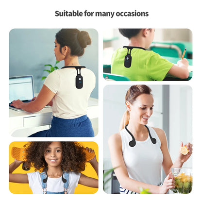 ApexMove™ PulseAlign Smart Posture Trainer – Neck-Hanging Sensor with LCD Slouch Counter & Haptic Vibration Reminder