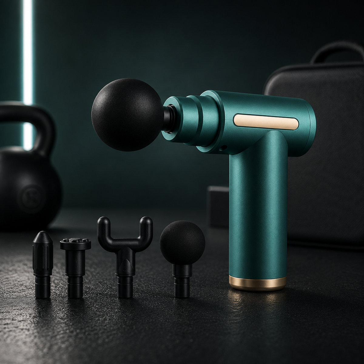 Portable Mini Deep Tissue Massage Gun (USB-C Rechargeable, 4 Interchangeable Heads)