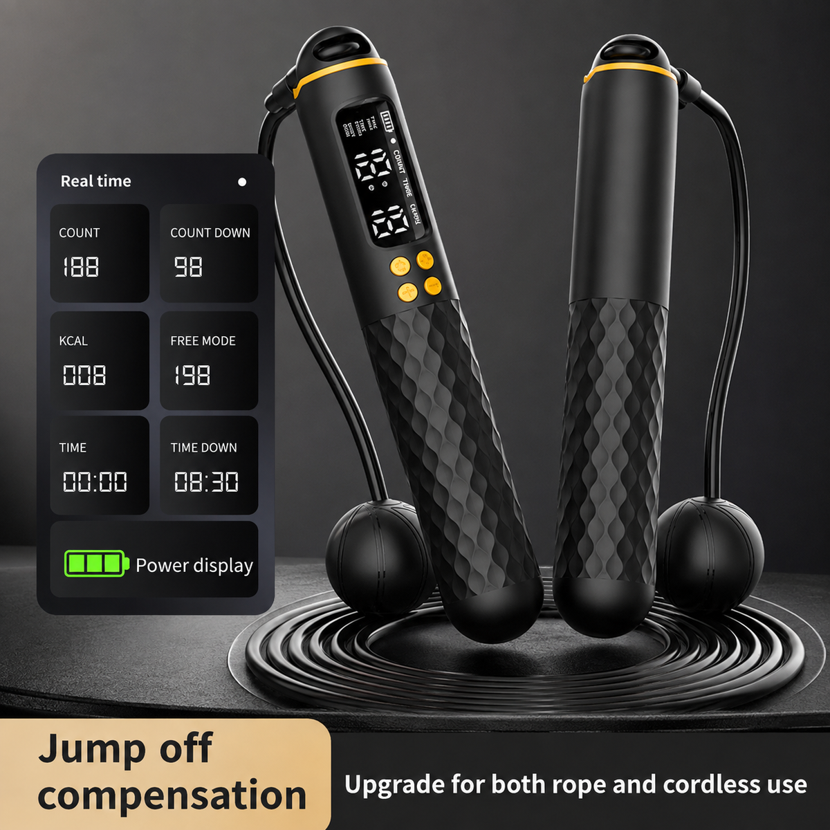 ApexMove SmartJump Pro™ — Cordless Speed Jump Rope with HD Counter