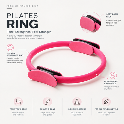ApexMove™ Pro Dual-Grip Pilates Circle – High-Tensile Resistance Ring for Core, Pelvic Floor & Inner Thighs
