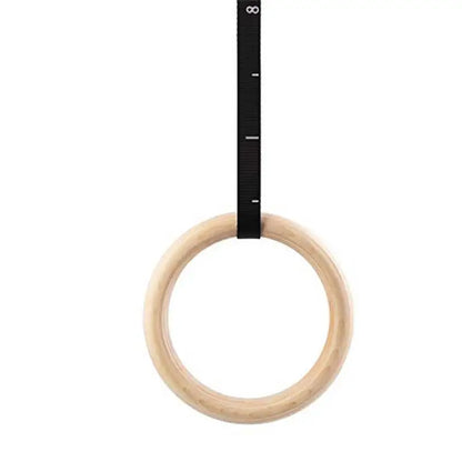 ApexMove Birch Wood Gymnastic Rings | Heavy-Duty Numbered Adjustable Straps