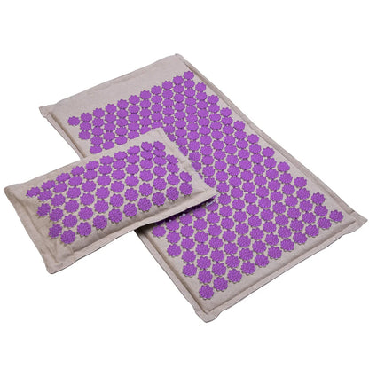 Lotus Spike Acupressure Mat Cushion Nature Linen Coconut Palm Back Neck Foot Massage Indoor Home Fitness Pillow Gym Mat Home