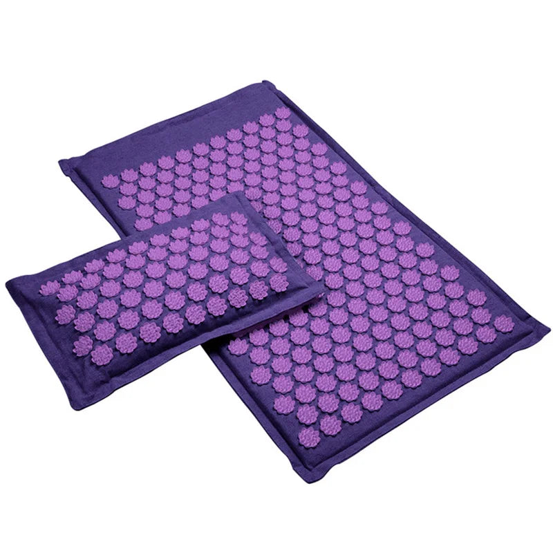 Lotus Spike Acupressure Mat Cushion Nature Linen Coconut Palm Back Neck Foot Massage Indoor Home Fitness Pillow Gym Mat Home