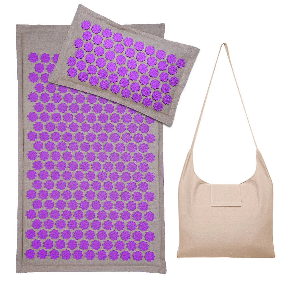 Lotus Spike Acupressure Mat Cushion Nature Linen Coconut Palm Back Neck Foot Massage Indoor Home Fitness Pillow Gym Mat Home