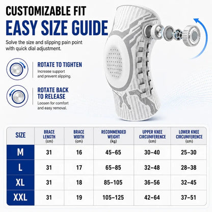 ApexMove™ Pro Smart-Knob Knee Stabilizer – Micro-Adjustable Compression Sleeve with Patella Gel Pad & Lateral Springs