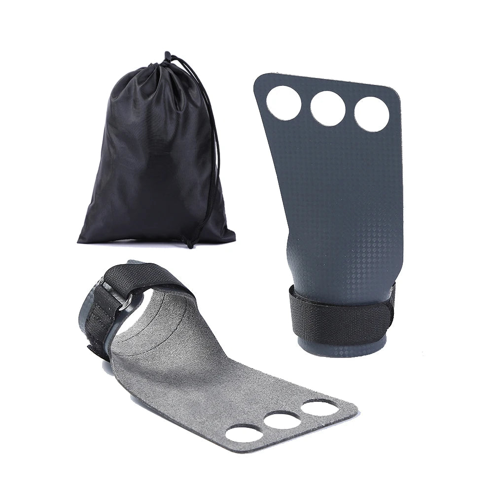 ApexMove Carbon Fiber Gymnastics Grips | Non-Slip 3-Hole Palm Protectors for Pull-Ups