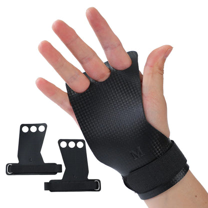 ApexMove Carbon Fiber Gymnastics Grips | Non-Slip 3-Hole Palm Protectors for Pull-Ups