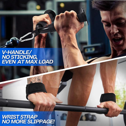 Apex Pro 10-Piece Cable Machine Attachment Set | Heavy-Duty Gym Handles & Accessories Kit