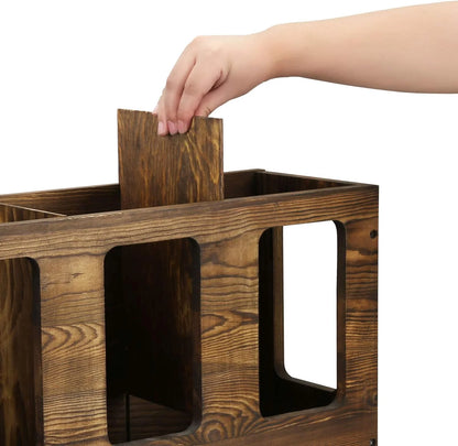ApexMove Architectural Solid Wood Yoga Mat & Foam Roller Storage Rack