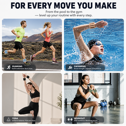 ApexMove Waterproof Silicone Wrist & Ankle Weights | Adjustable Wearable Bangles