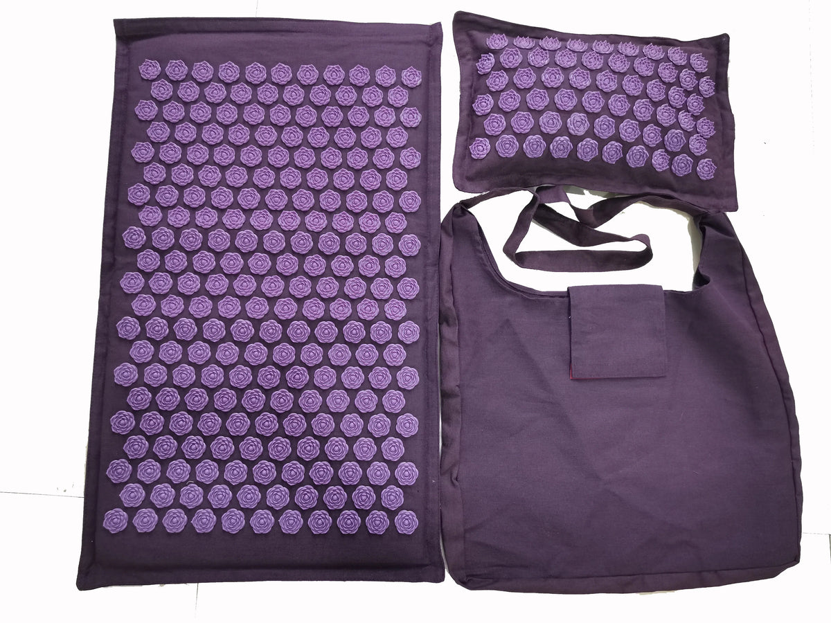 Lotus Spike Acupressure Mat Cushion Nature Linen Coconut Palm Back Neck Foot Massage Indoor Home Fitness Pillow Gym Mat Home