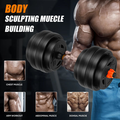 Modular 4-in-1 Adjustable Weight System (66 LBS) – Convertible Dumbbell, Barbell & Kettlebell Home Strength Set