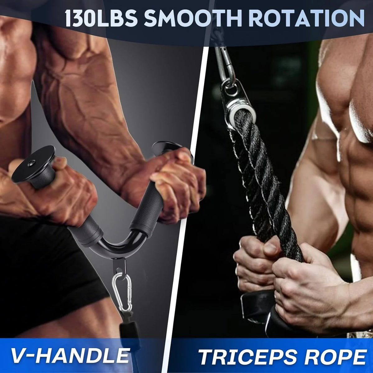 Apex Pro 10-Piece Cable Machine Attachment Set | Heavy-Duty Gym Handles & Accessories Kit