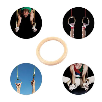 ApexMove Birch Wood Gymnastic Rings | Heavy-Duty Numbered Adjustable Straps