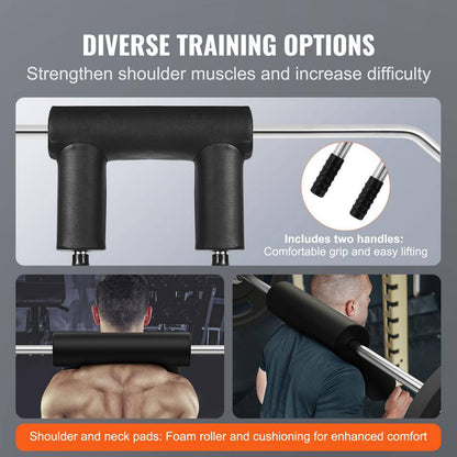 Apex Pro 1500 LBS Heavy-Duty Safety Squat Barbell | Ergonomic Shoulder & Arm Padding