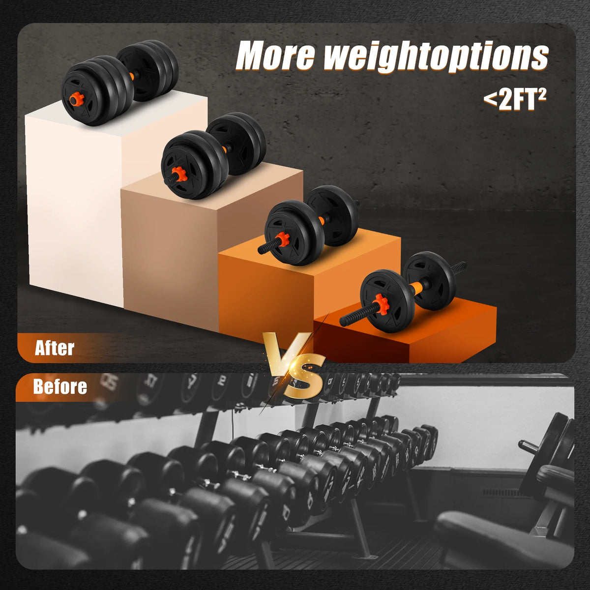 Modular 4-in-1 Adjustable Weight System (66 LBS) – Convertible Dumbbell, Barbell & Kettlebell Home Strength Set