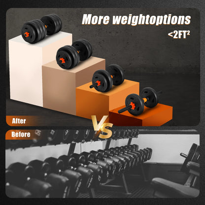 Modular 4-in-1 Adjustable Weight System (66 LBS) – Convertible Dumbbell, Barbell & Kettlebell Home Strength Set