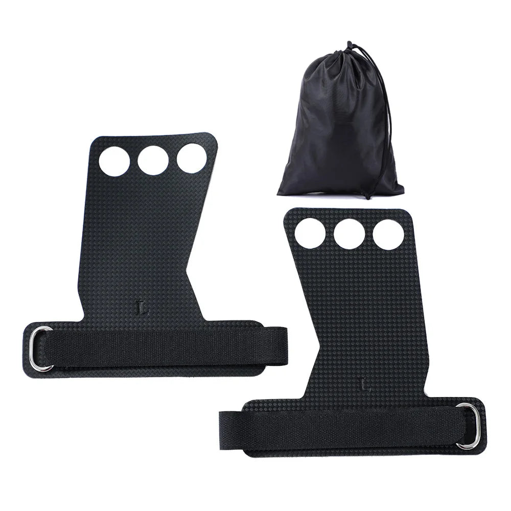 ApexMove Carbon Fiber Gymnastics Grips | Non-Slip 3-Hole Palm Protectors for Pull-Ups