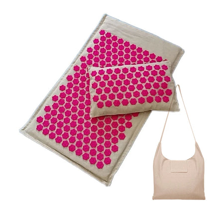 Lotus Spike Acupressure Mat Cushion Nature Linen Coconut Palm Back Neck Foot Massage Indoor Home Fitness Pillow Gym Mat Home