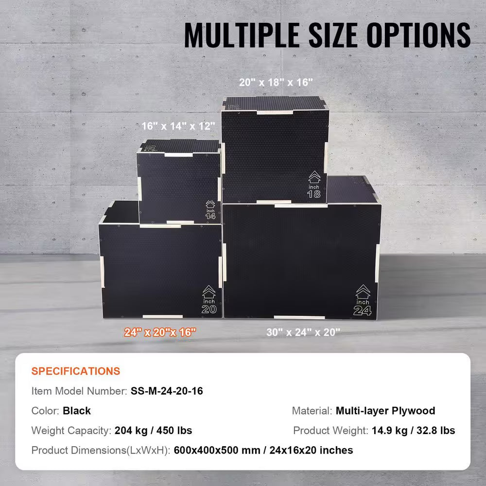 Heavy-Duty 3-in-1 Wooden Plyo Box for Jump Training & Fitness