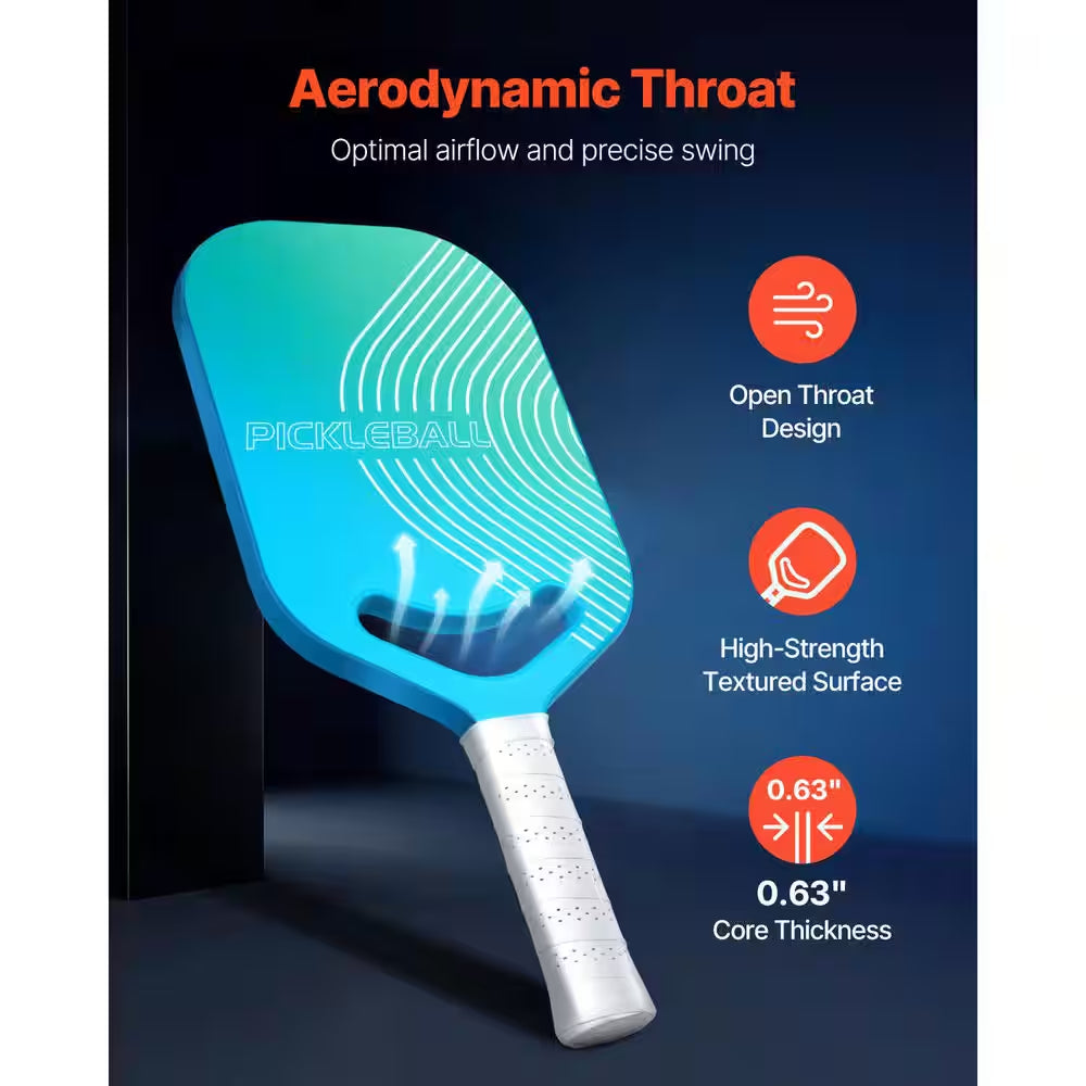 ApexMove Pro Aero T700 Raw Carbon Fiber Pickleball Paddle – Thermoformed Unibody with Aerodynamic Throat & 16mm Honeycomb Core