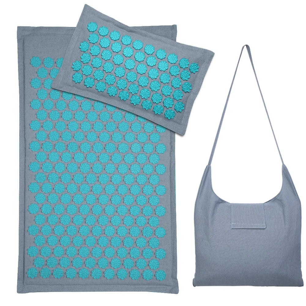 Lotus Spike Acupressure Mat Cushion Nature Linen Coconut Palm Back Neck Foot Massage Indoor Home Fitness Pillow Gym Mat Home