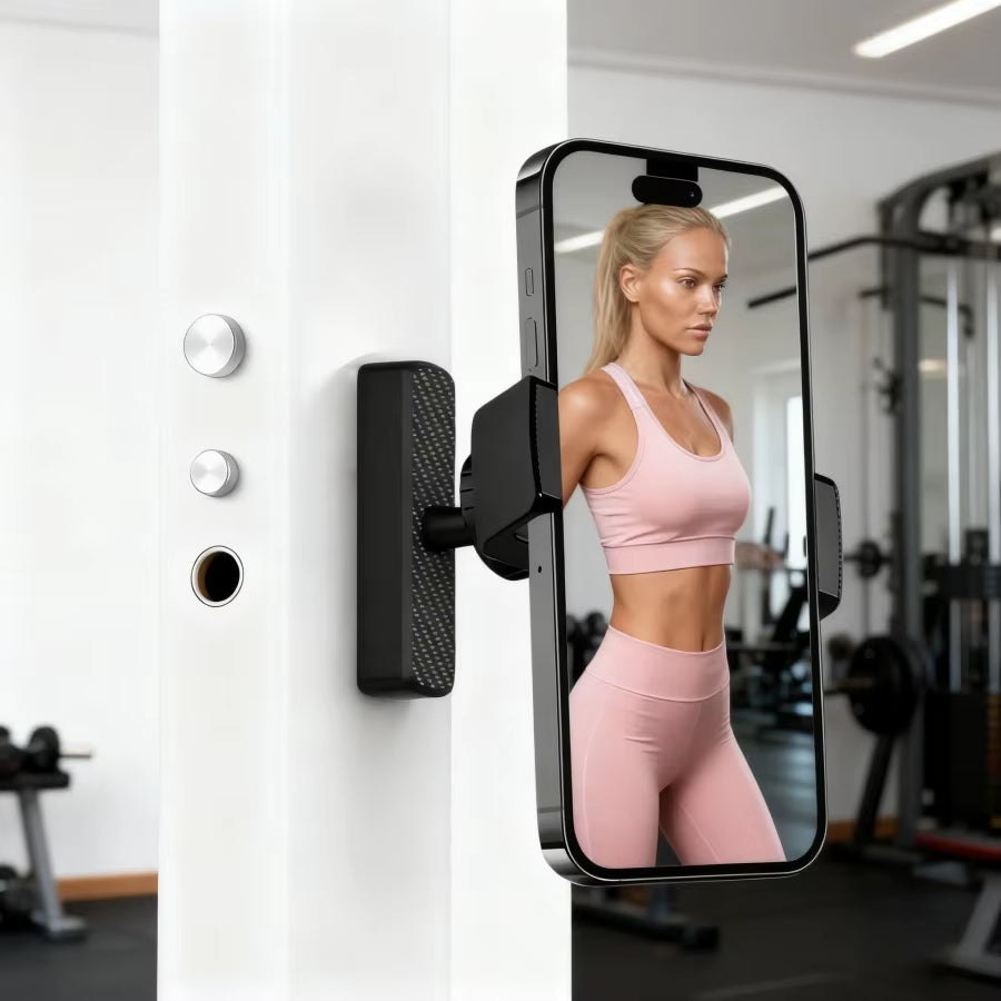 ApexMove Magnetic Gym Phone Holder for Workout Recording – 360° Rotation Mount with 8x N52 Magnets
