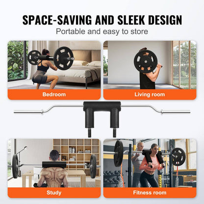 Apex Pro 1500 LBS Heavy-Duty Safety Squat Barbell | Ergonomic Shoulder & Arm Padding