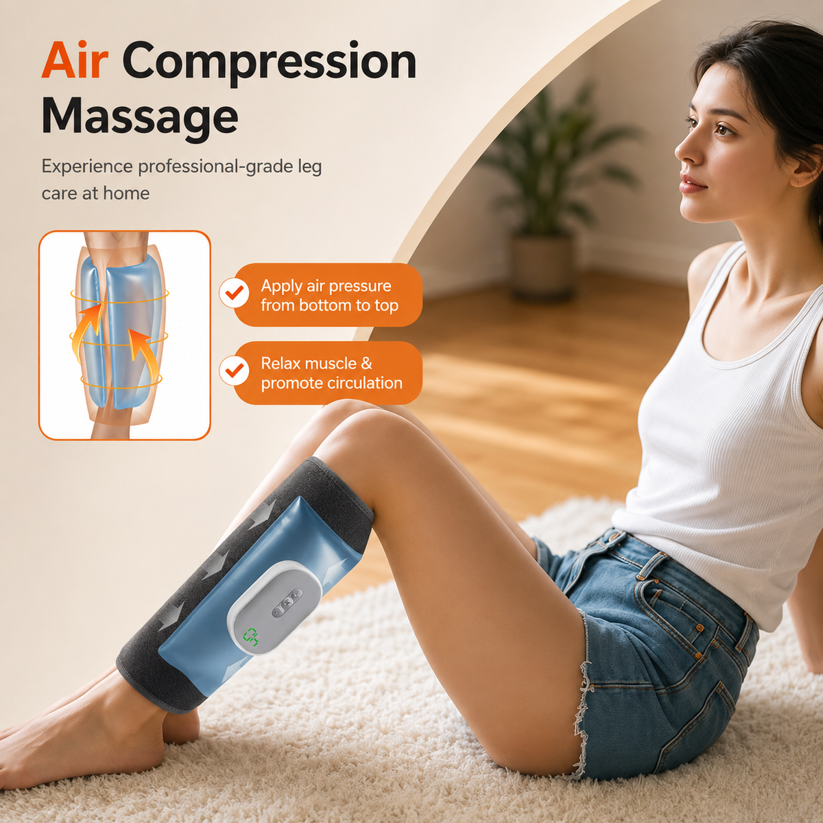 ApexMove Pro Air Pressure Calf & Leg Compression Massager